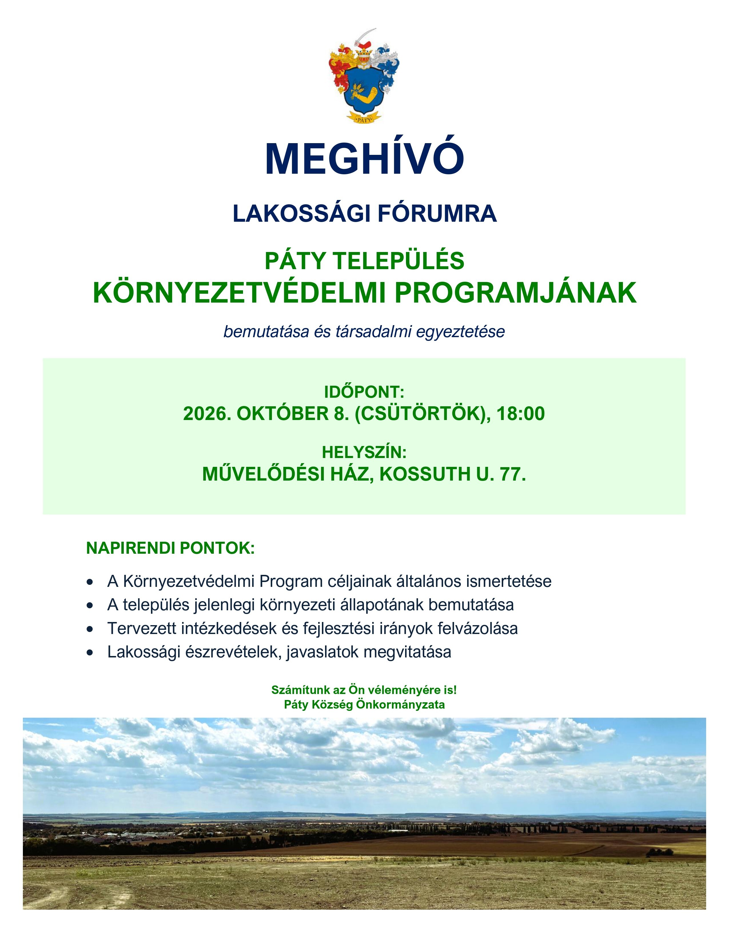 Plakat Lakossagi Forum Kornyezetvedelmi Program
