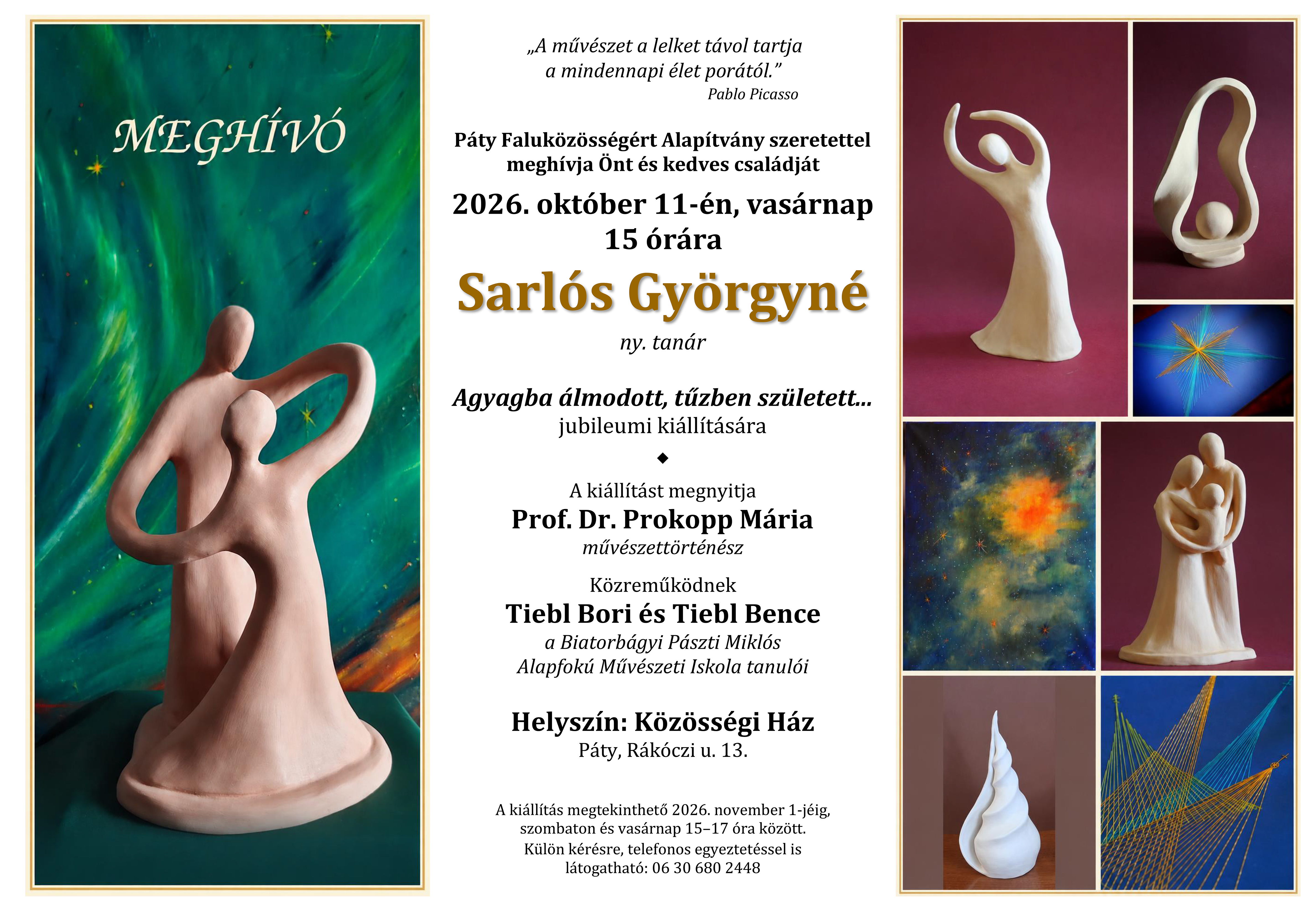 Sarlós Györgyné kiállítás meghívó